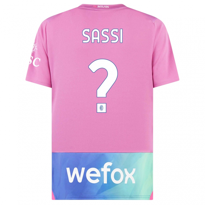 Dětské Simone Sassi #0 Růžová Fialová Třetí Hráčské Dresy 2023/24 Dres