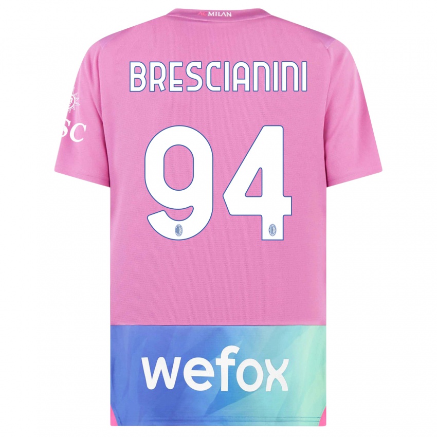 Dětské Marco Brescianini #94 Růžová Fialová Třetí Hráčské Dresy 2023/24 Dres