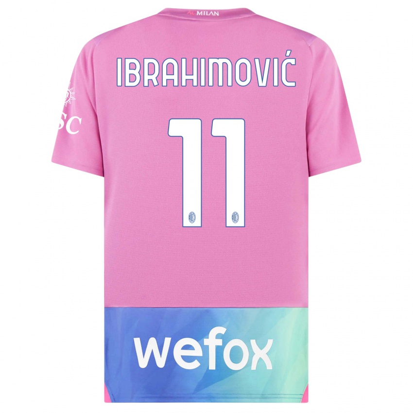 Dětské Zlatan Ibrahimovic #11 Růžová Fialová Třetí Hráčské Dresy 2023/24 Dres
