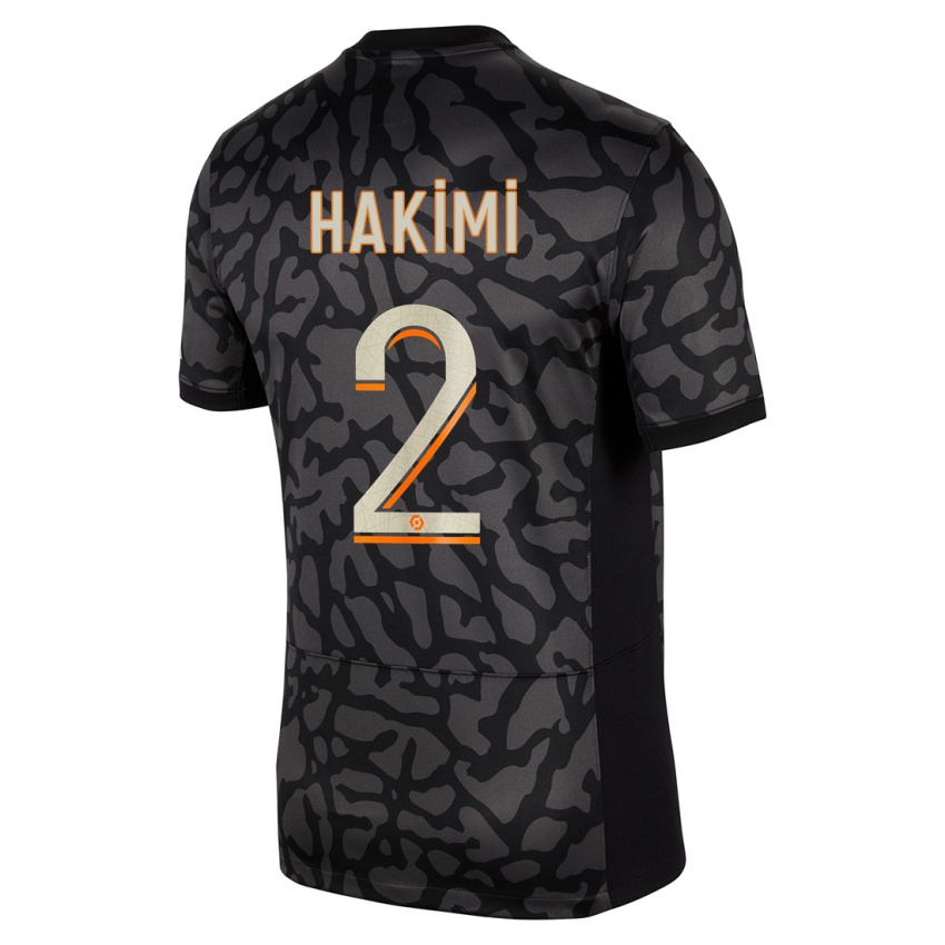 Dětské Achraf Hakimi #2 Černá Třetí Hráčské Dresy 2023/24 Dres