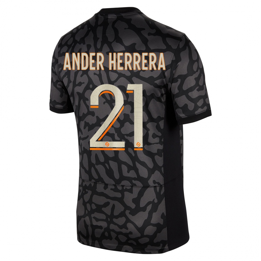 Dětské Ander Herrera #21 Černá Třetí Hráčské Dresy 2023/24 Dres