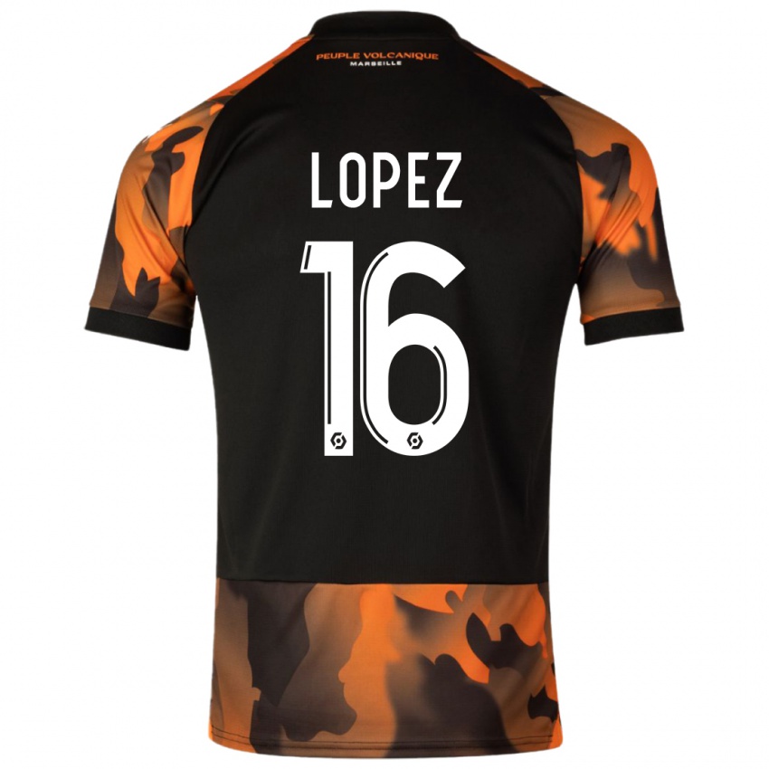 Dětské Pau Lopez #16 Černá Oranžová Třetí Hráčské Dresy 2023/24 Dres