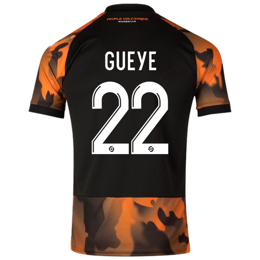 Dětské Pape Gueye #22 Černá Oranžová Třetí Hráčské Dresy 2023/24 Dres