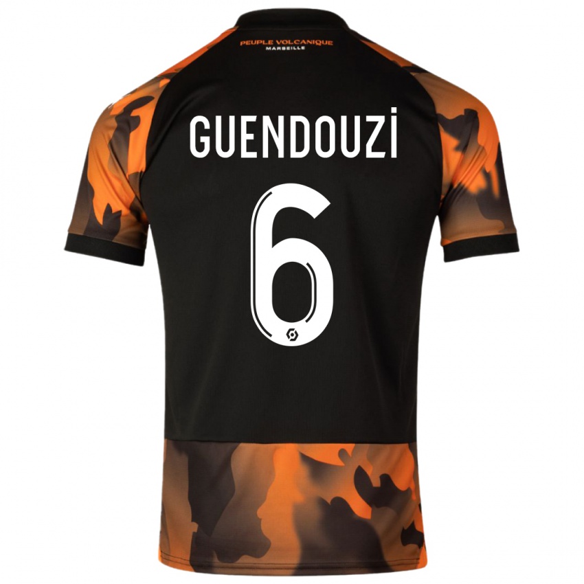 Dětské Matteo Guendouzi #6 Černá Oranžová Třetí Hráčské Dresy 2023/24 Dres