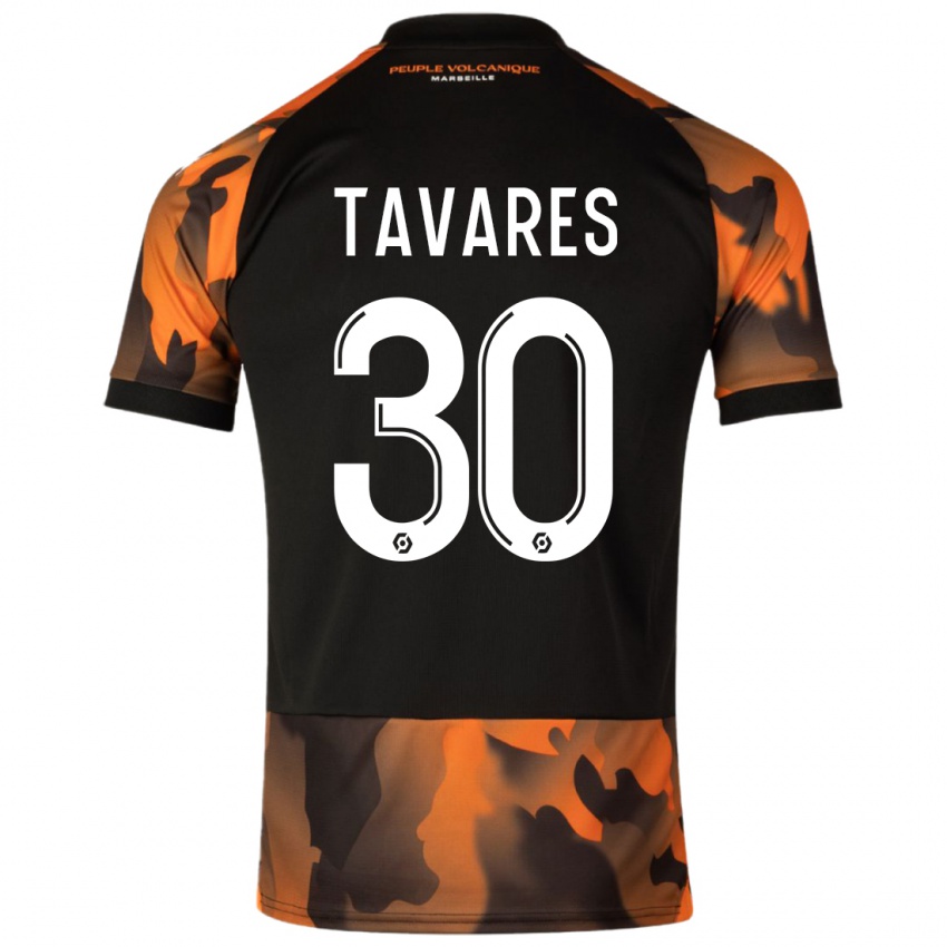 Dětské Nuno Tavares #30 Černá Oranžová Třetí Hráčské Dresy 2023/24 Dres