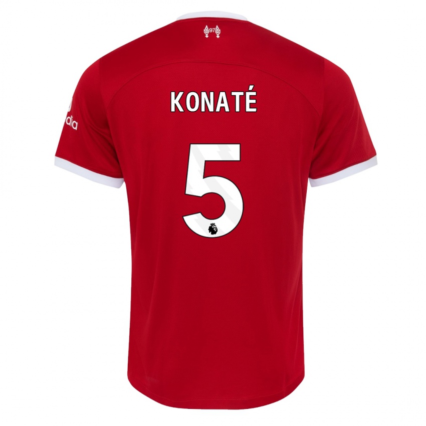 Pánské Ibrahima Konate #5 Červené Domů Hráčské Dresy 2023/24 Dres