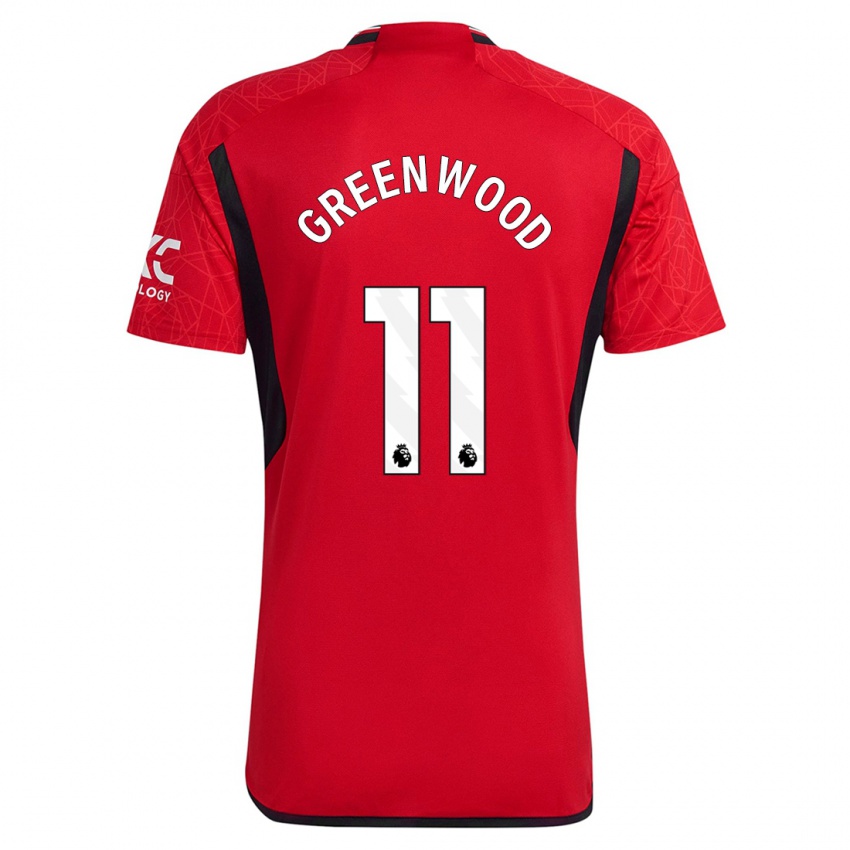 Pánské Mason Greenwood #11 Červené Domů Hráčské Dresy 2023/24 Dres