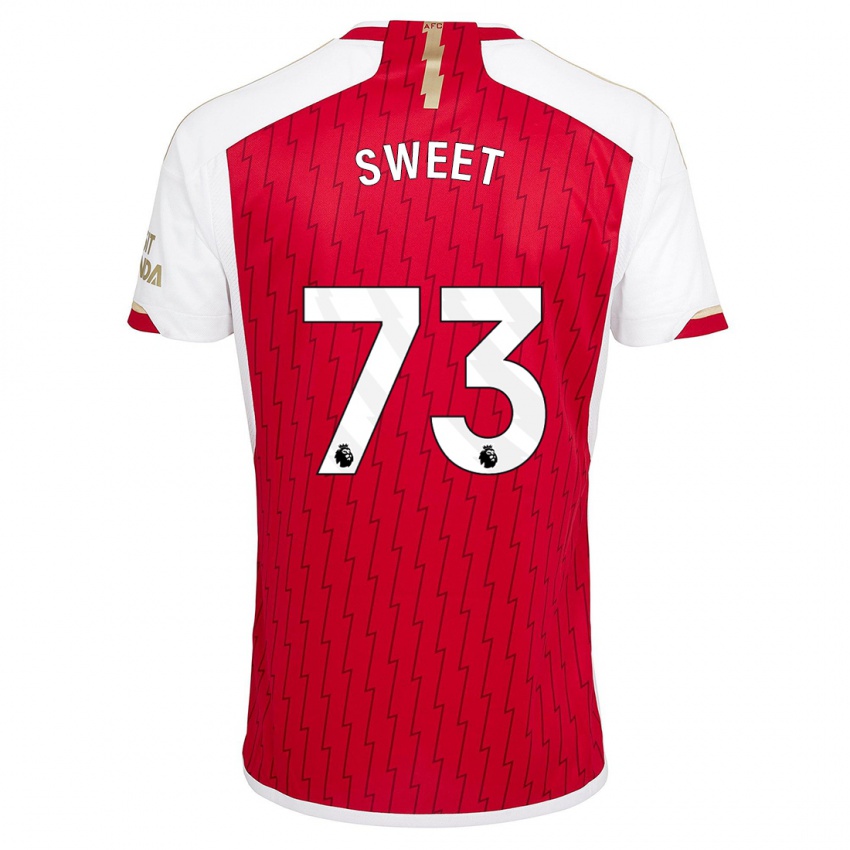 Pánské James Sweet #73 Červené Domů Hráčské Dresy 2023/24 Dres