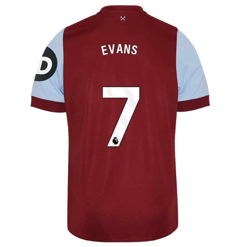 Pánské Lisa Evans #7 Maroon Domů Hráčské Dresy 2023/24 Dres