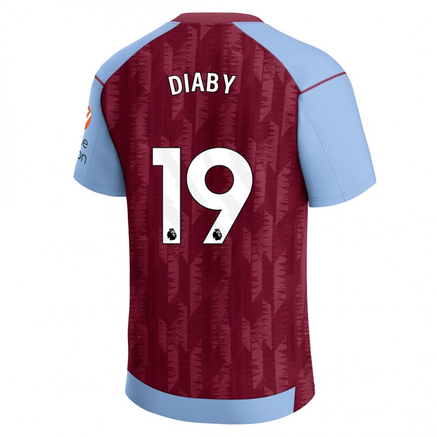 Pánské Moussa Diaby #19 Claretblue Domů Hráčské Dresy 2023/24 Dres