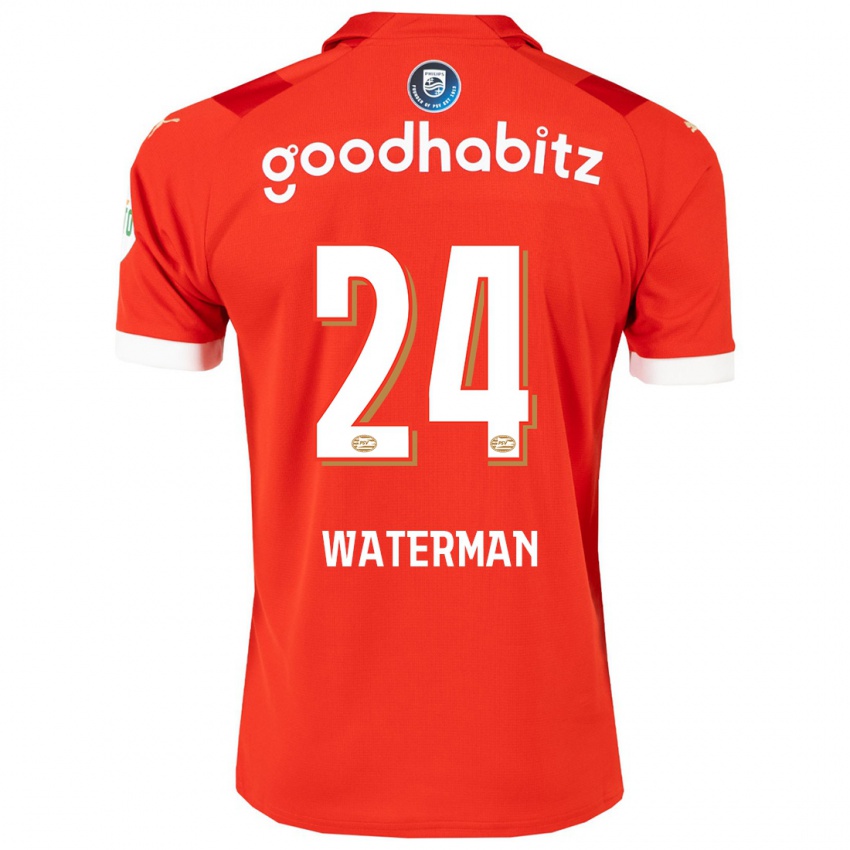 Pánské Boy Waterman #24 Červené Domů Hráčské Dresy 2023/24 Dres