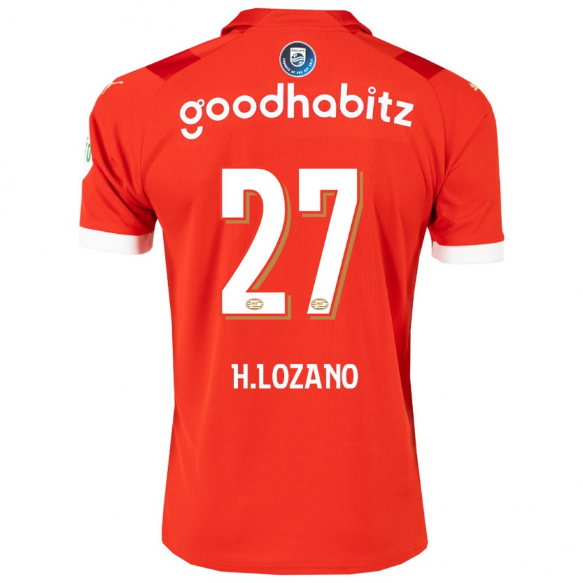 Pánské Hirving Lozano #27 Červené Domů Hráčské Dresy 2023/24 Dres