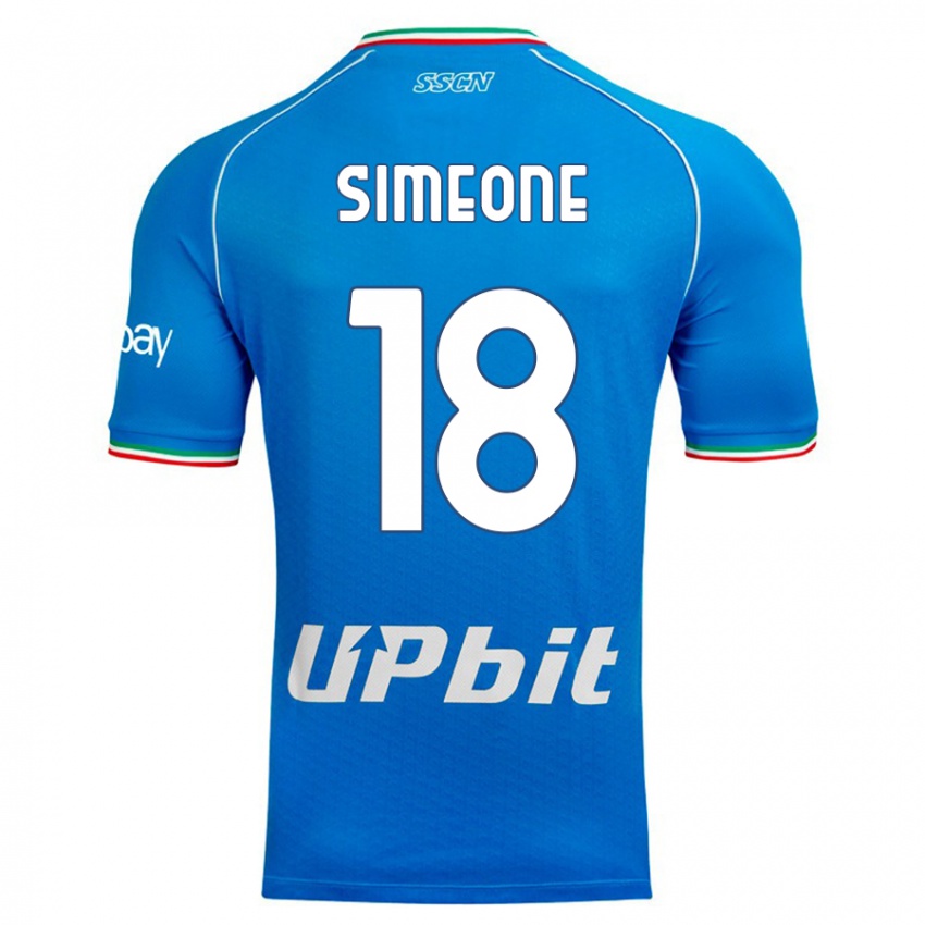 Pánské Giovanni Simeone #18 Modrá Obloha Domů Hráčské Dresy 2023/24 Dres