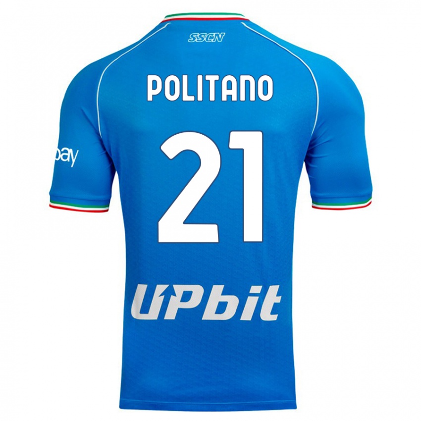 Pánské Matteo Politano #21 Modrá Obloha Domů Hráčské Dresy 2023/24 Dres