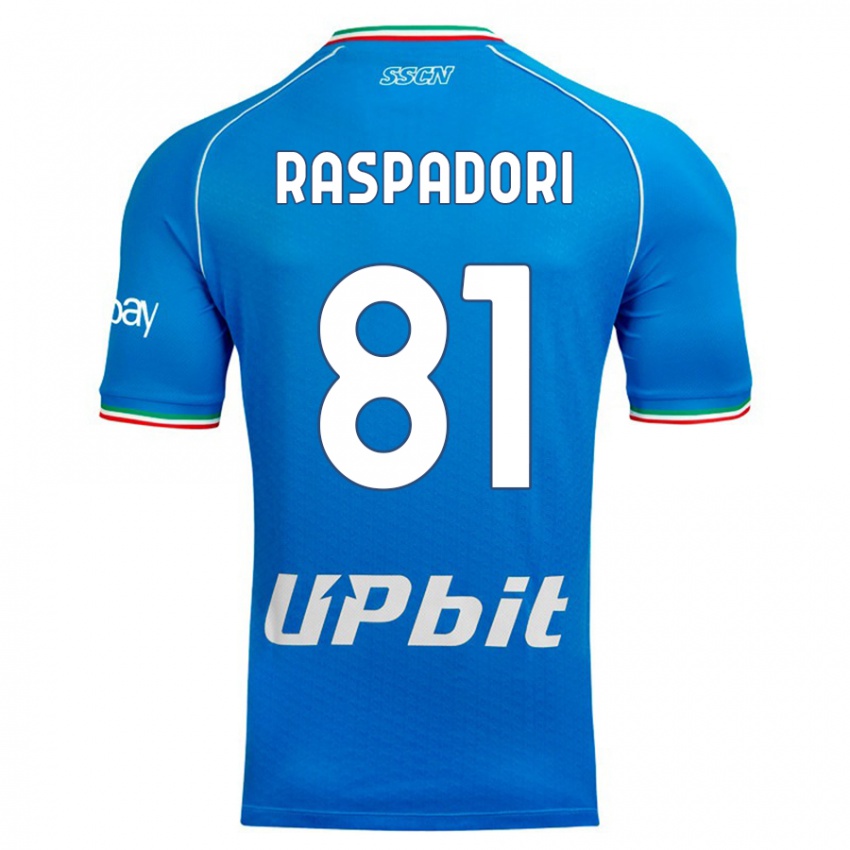 Pánské Giacomo Raspadori #81 Modrá Obloha Domů Hráčské Dresy 2023/24 Dres