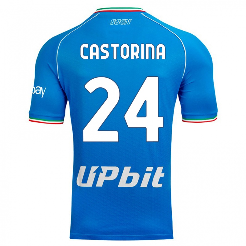 Pánské Alessandro Castorina #24 Modrá Obloha Domů Hráčské Dresy 2023/24 Dres