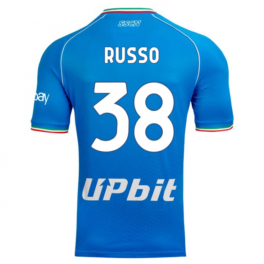 Pánské Lorenzo Russo #38 Modrá Obloha Domů Hráčské Dresy 2023/24 Dres