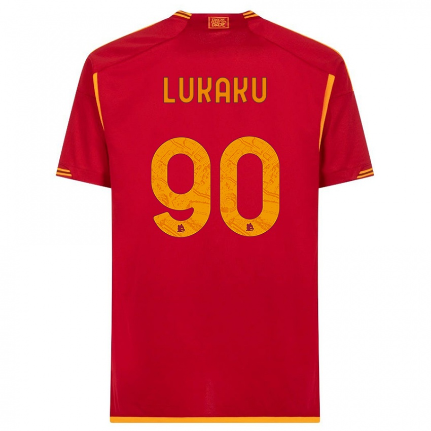 Pánské Romelu Lukaku #90 Červené Domů Hráčské Dresy 2023/24 Dres