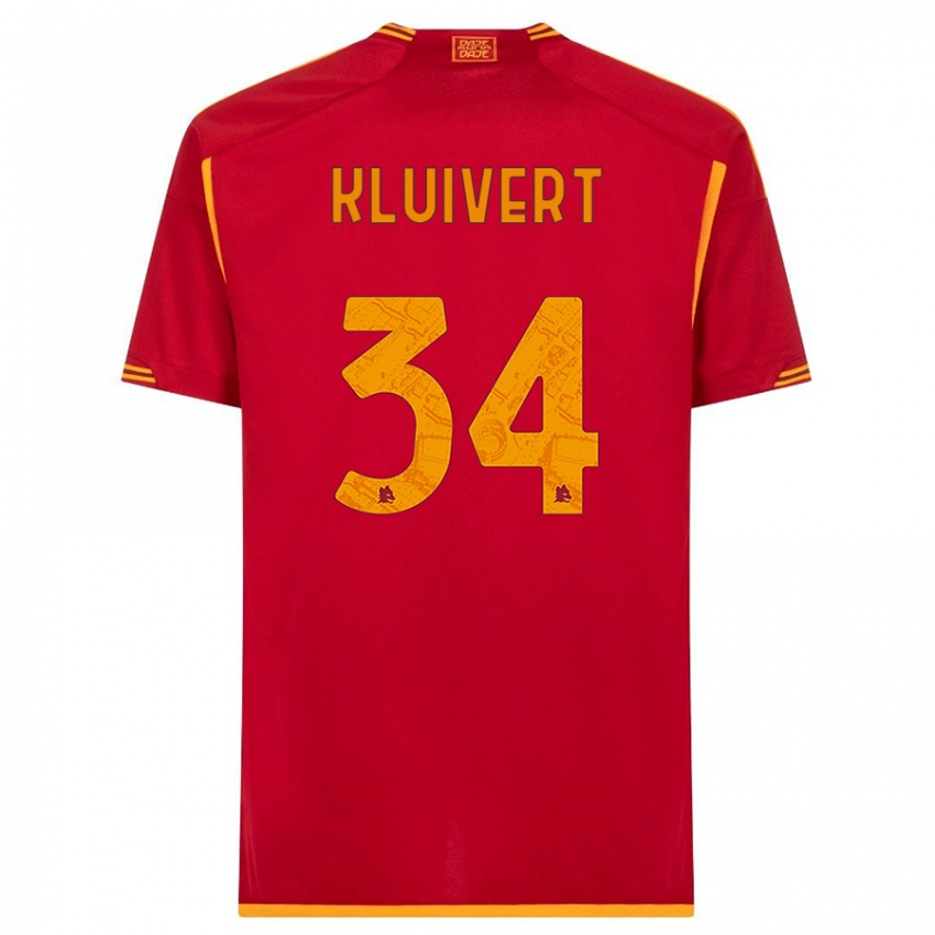 Pánské Justin Kluivert #34 Červené Domů Hráčské Dresy 2023/24 Dres