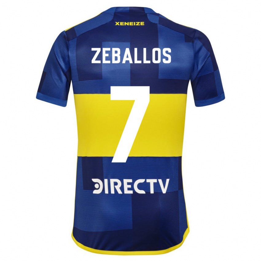 Pánské Exequiel Zeballos #7 Tmavě Modrá Žlutá Domů Hráčské Dresy 2023/24 Dres
