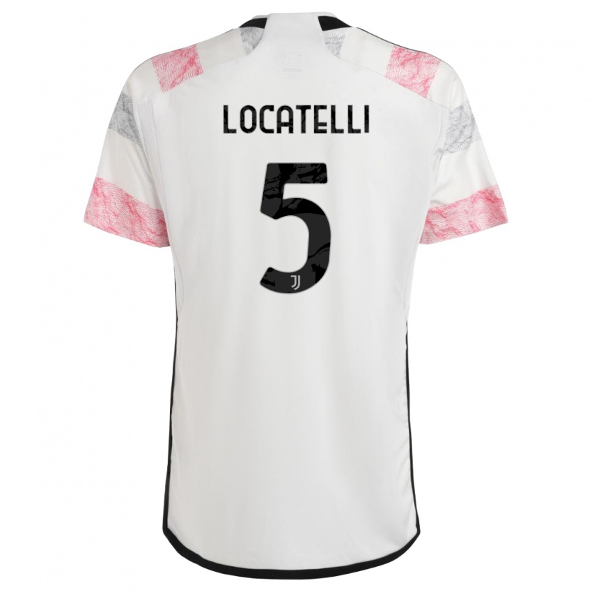 Pánské Manuel Locatelli #5 Bílá Růžová Daleko Hráčské Dresy 2023/24 Dres