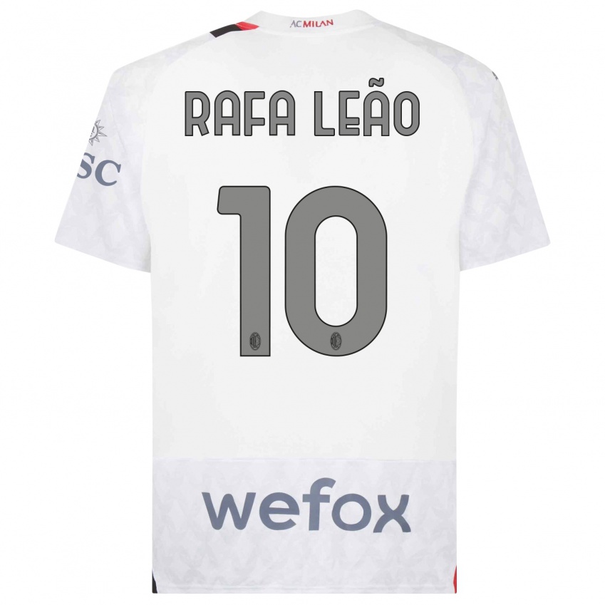 Pánské Rafael Leao #10 Bílý Daleko Hráčské Dresy 2023/24 Dres