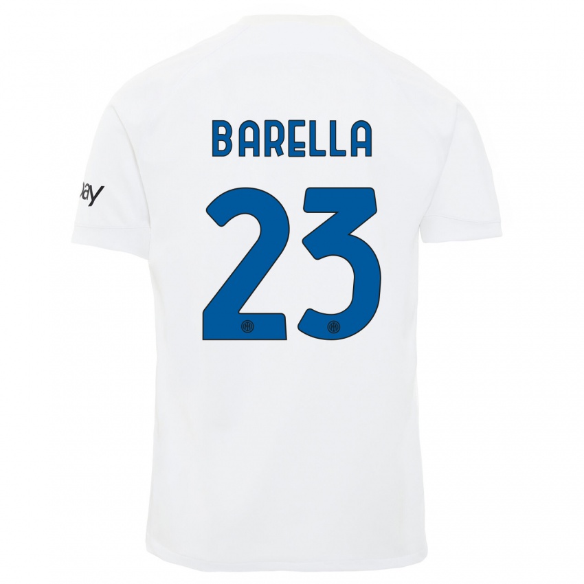 Pánské Nicolo Barella #23 Bílý Daleko Hráčské Dresy 2023/24 Dres