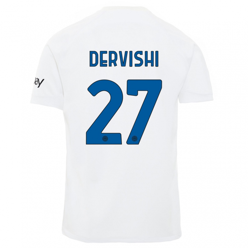 Pánské Kristian Dervishi #27 Bílý Daleko Hráčské Dresy 2023/24 Dres