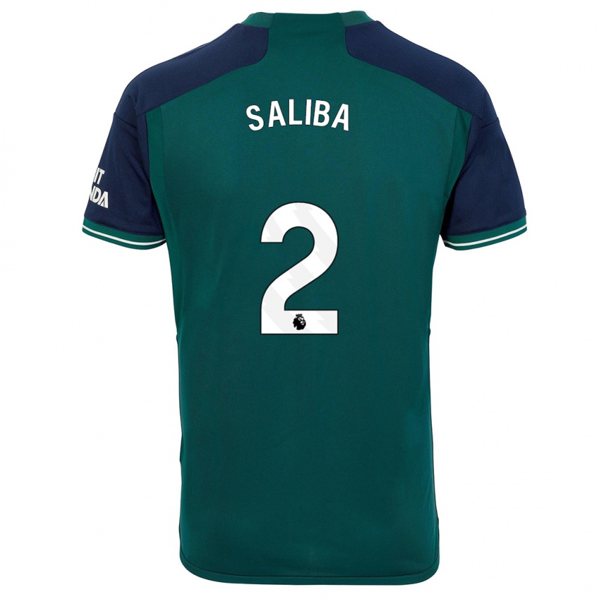 Pánské William Saliba #2 Zelená Třetí Hráčské Dresy 2023/24 Dres