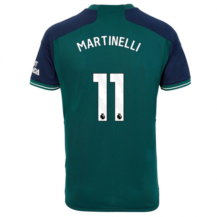 Pánské Gabriel Martinelli #11 Zelená Třetí Hráčské Dresy 2023/24 Dres