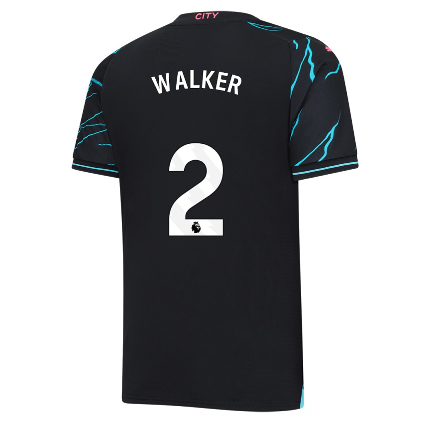 Pánské Kyle Walker #2 Tmavě Modrá Třetí Hráčské Dresy 2023/24 Dres