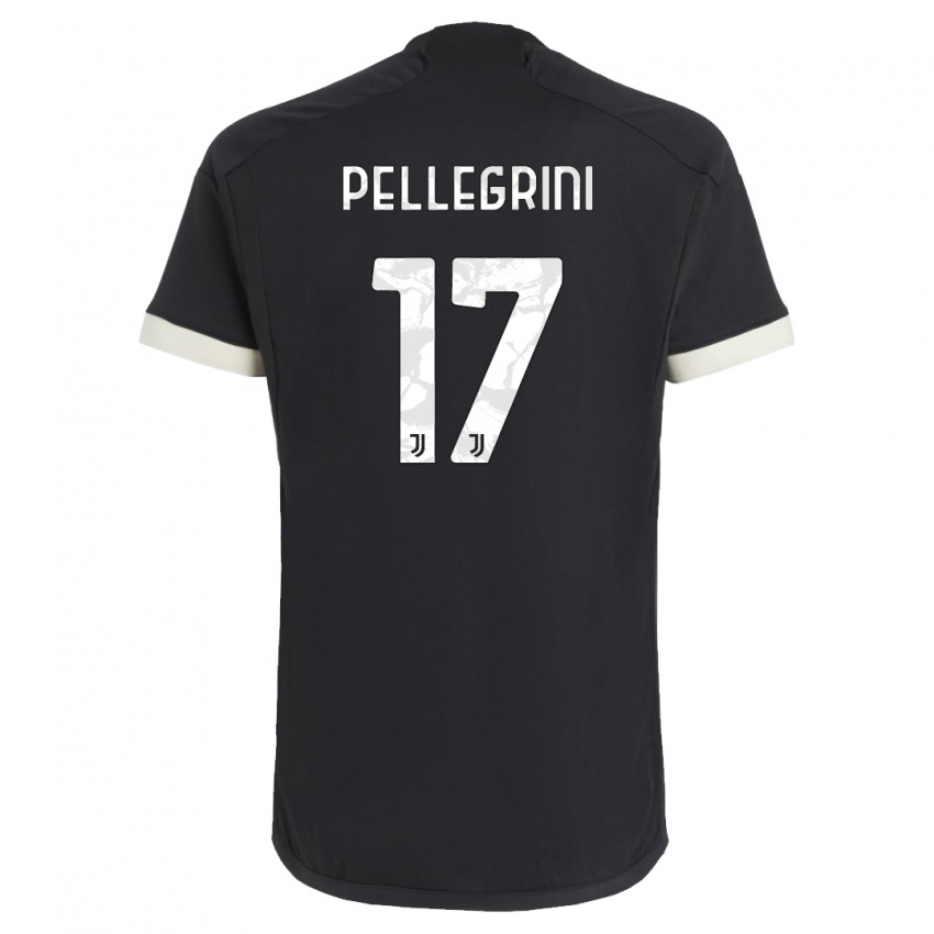 Pánské Luca Pellegrini #17 Černá Třetí Hráčské Dresy 2023/24 Dres