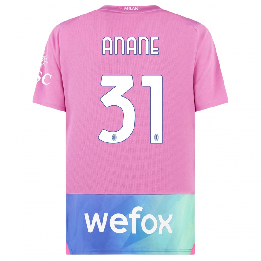 Pánské Emmanuel Anane #31 Růžová Fialová Třetí Hráčské Dresy 2023/24 Dres