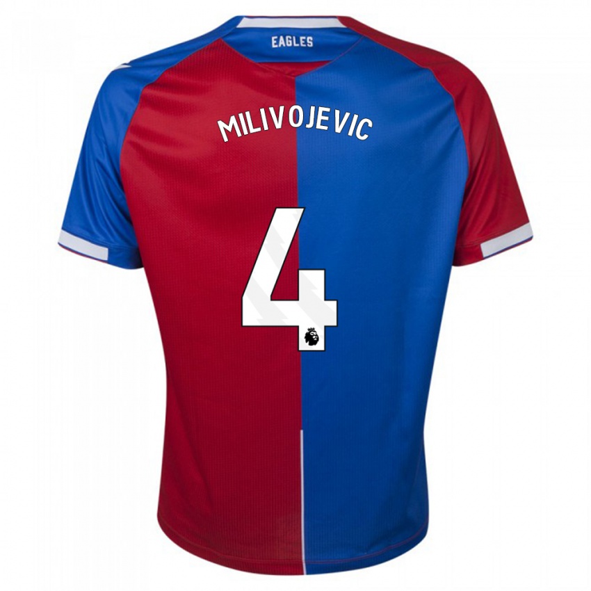 Dámské Luka Milivojevic #4 Červená Modrá Domů Hráčské Dresy 2023/24 Dres