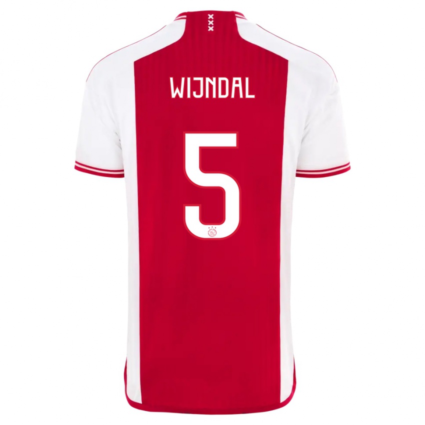 Dámské Owen Wijndal #5 Červená Bílá Domů Hráčské Dresy 2023/24 Dres