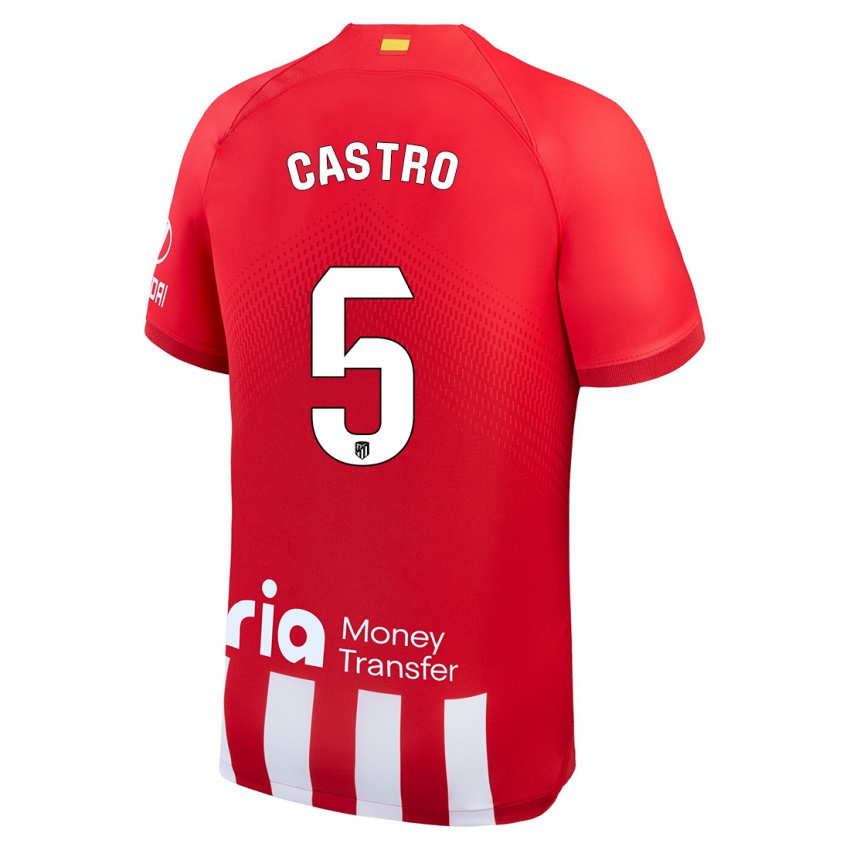 Dámské Oscar Castro #5 Červená Bílá Domů Hráčské Dresy 2023/24 Dres