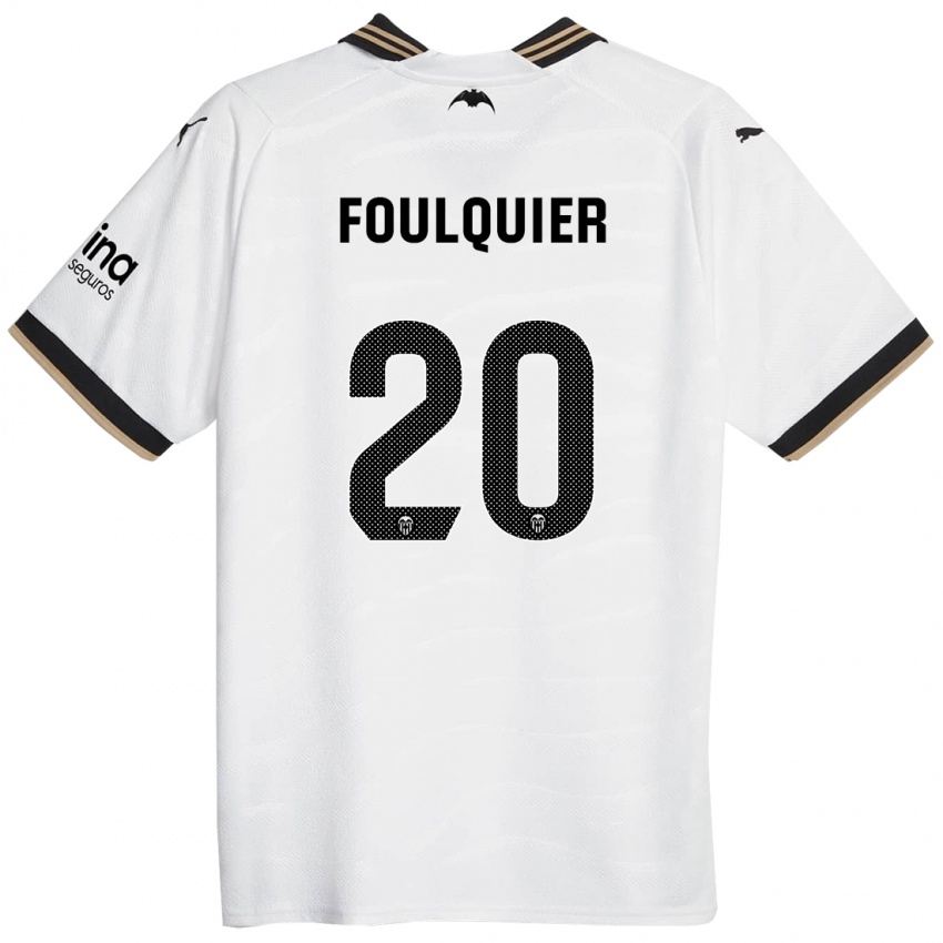 Dámské Dimitri Foulquier #20 Bílý Domů Hráčské Dresy 2023/24 Dres