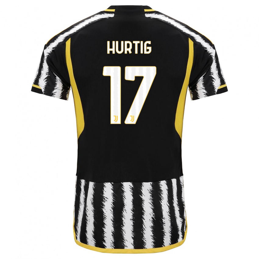 Dámské Lina Hurtig #17 Černá Bílá Domů Hráčské Dresy 2023/24 Dres