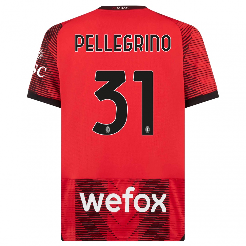 Dámské Marco Pellegrino #31 Červená Černá Domů Hráčské Dresy 2023/24 Dres