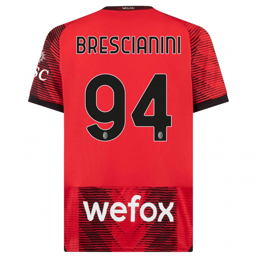 Dámské Marco Brescianini #94 Červená Černá Domů Hráčské Dresy 2023/24 Dres