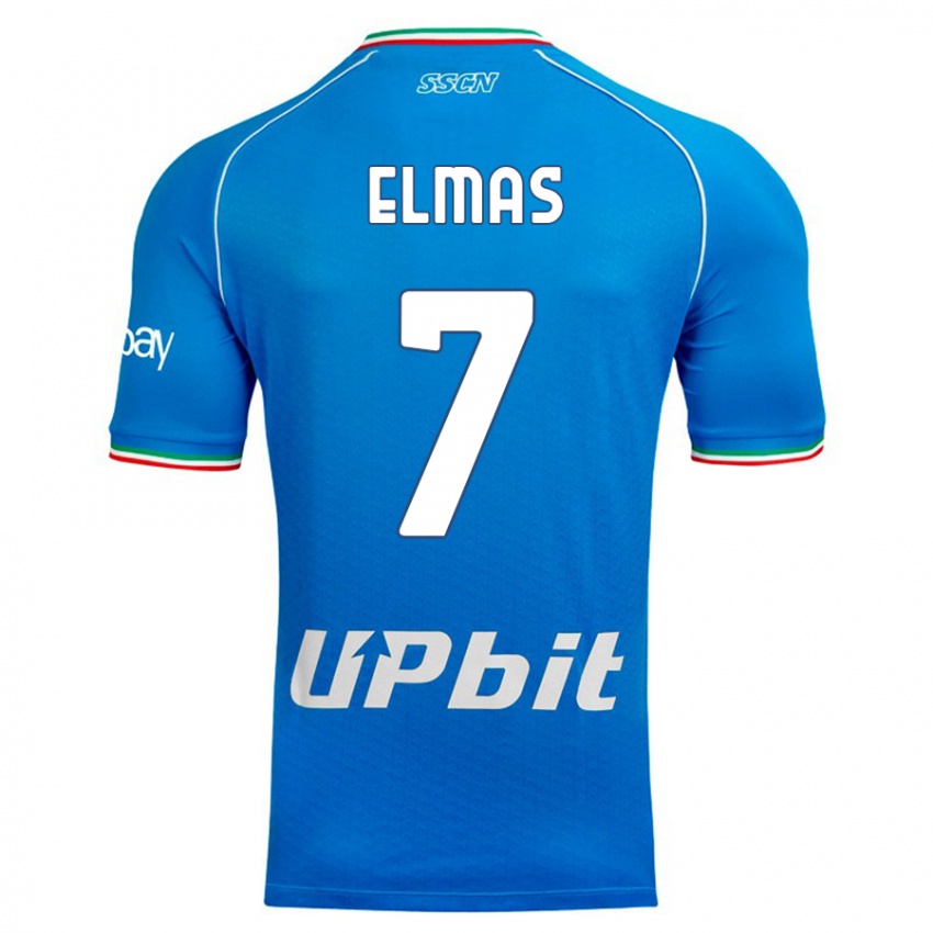 Dámské Eljif Elmas #7 Modrá Obloha Domů Hráčské Dresy 2023/24 Dres