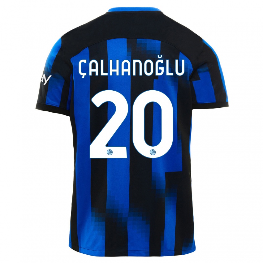 Dámské Hakan Calhanoglu #20 Černá Modrá Domů Hráčské Dresy 2023/24 Dres