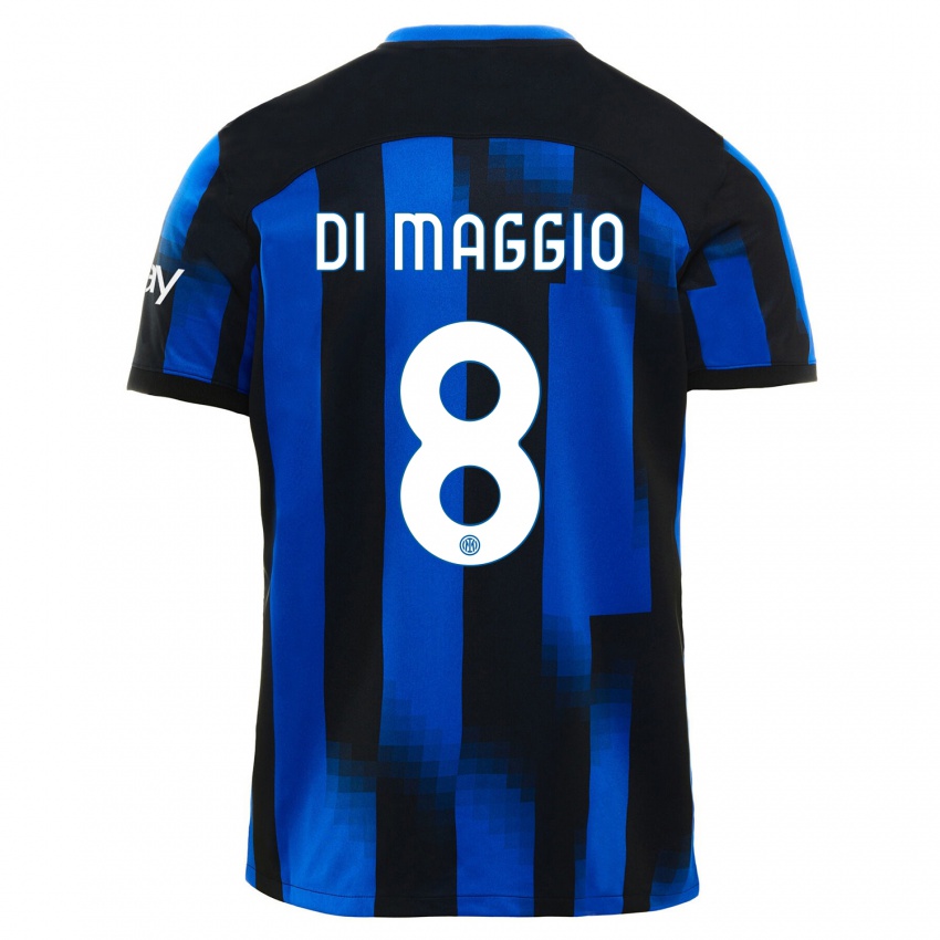 Dámské Luca Di Maggio #8 Černá Modrá Domů Hráčské Dresy 2023/24 Dres