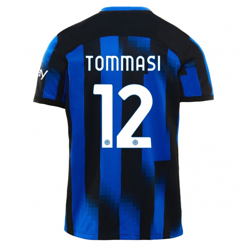 Dámské Francesco Tommasi #12 Černá Modrá Domů Hráčské Dresy 2023/24 Dres