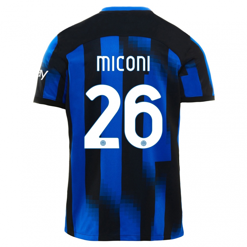Dámské Riccardo Miconi #26 Černá Modrá Domů Hráčské Dresy 2023/24 Dres