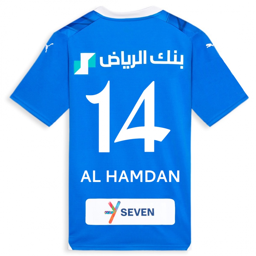 Dámské Abdullah Al-Hamdan #14 Modrý Domů Hráčské Dresy 2023/24 Dres