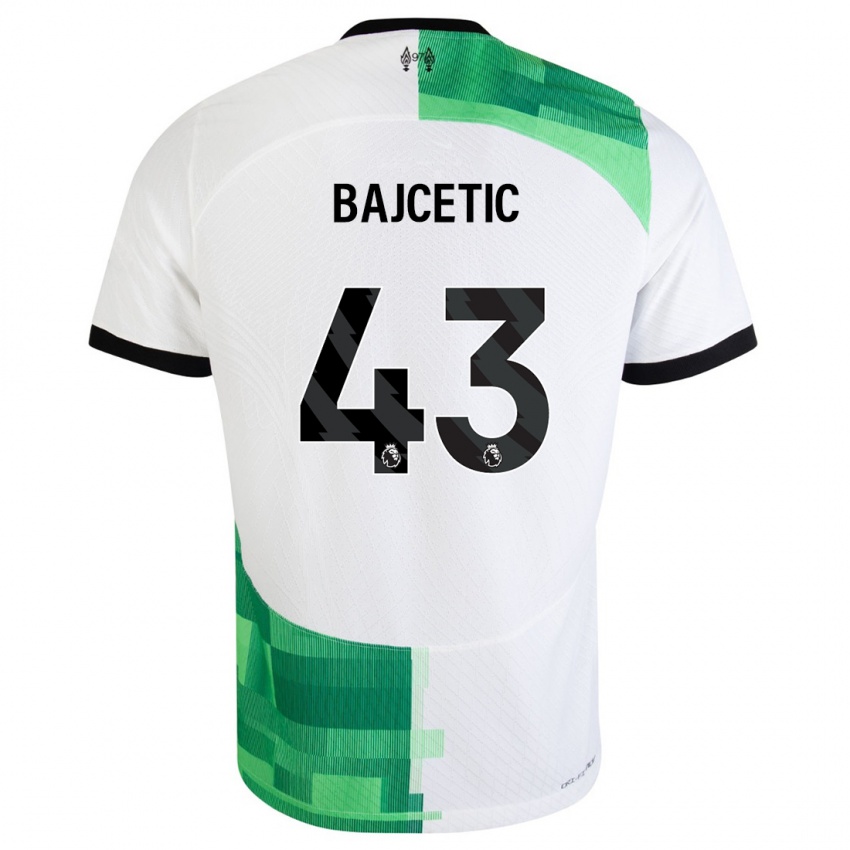 Dámské Stefan Bajcetic #43 Bílá Zelená Daleko Hráčské Dresy 2023/24 Dres