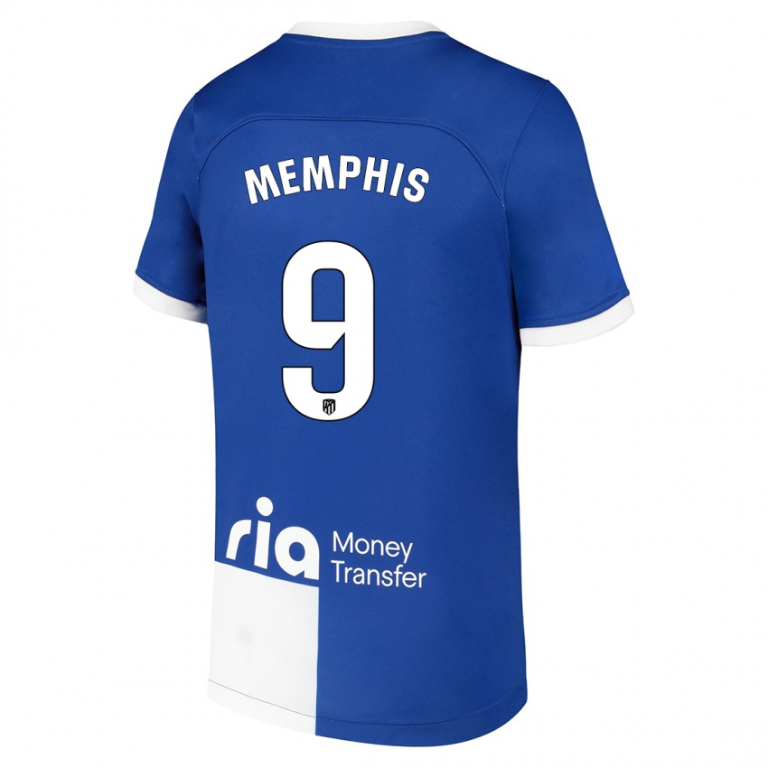 Dámské Memphis Depay #9 Modrá Bílá Daleko Hráčské Dresy 2023/24 Dres