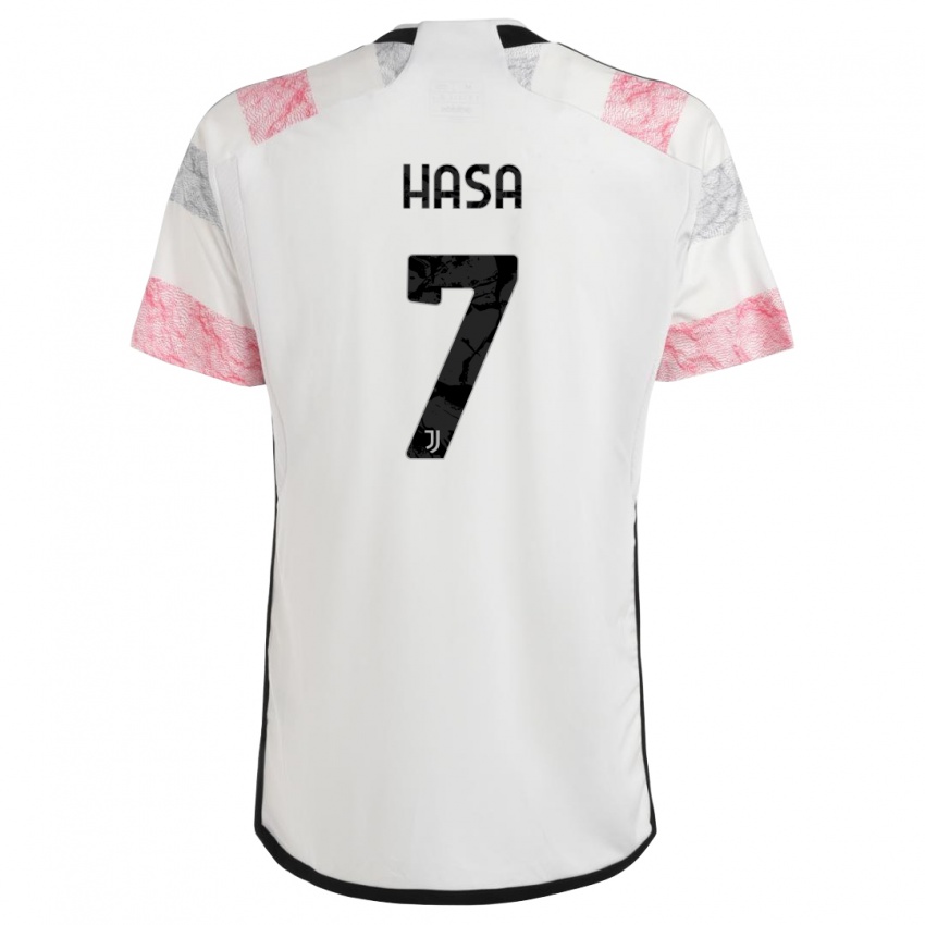Dámské Luis Hasa #7 Bílá Růžová Daleko Hráčské Dresy 2023/24 Dres