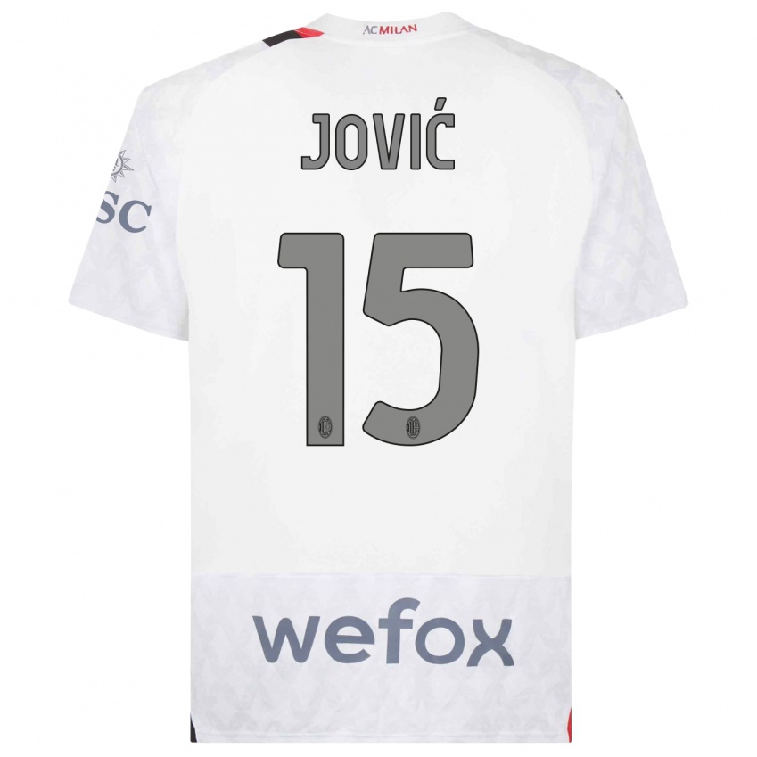 Dámské Luka Jovic #15 Bílý Daleko Hráčské Dresy 2023/24 Dres